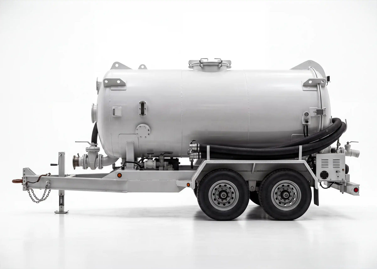 Arkson Truck Co custom vacuum trailers designed for industrial, commercial, and hydro-vac applications | trailer-mounted vacuum systems for septic pumping, portable restroom, and grease trap services.