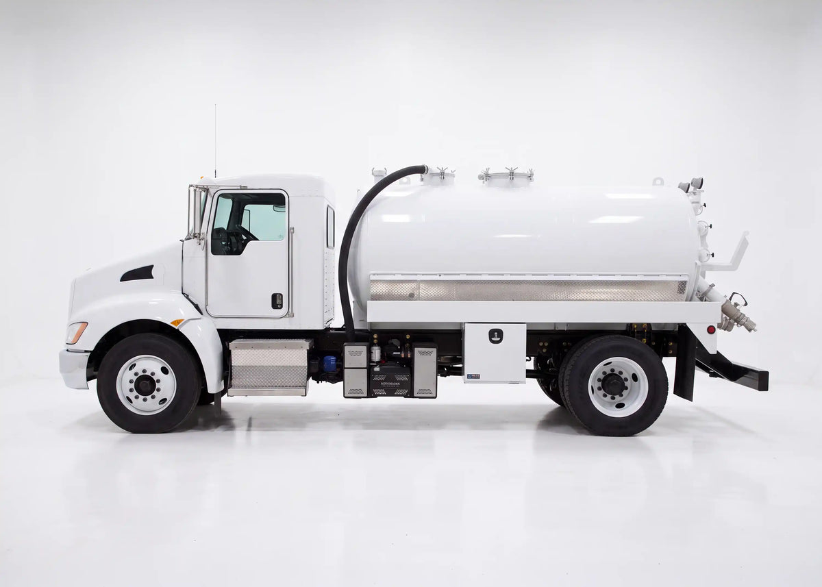 Arkson Truck Co custom built Steel Tank Vacuum Trucks for septic pumping, sewer vacuum service, and industrial vacuum pump truck applications