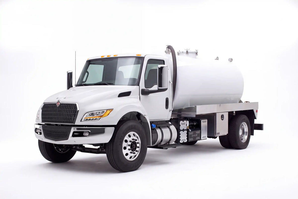 International MV 607 1900 Gallon Steel Tank Vacuum Truck equipped with a Battioni B1100 pump system | Arkson Truck Co