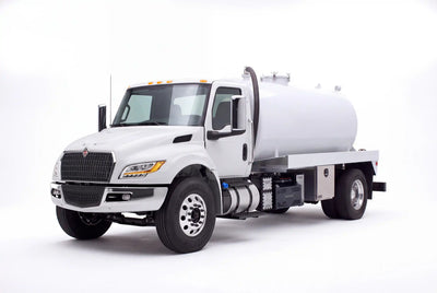 International MV 607 1900 Gallon Steel Tank Vacuum Truck equipped with a Battioni FAN 420 pump system | Arkson Truck Co