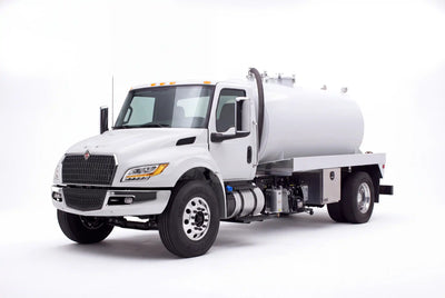 International MV 607 Gallon Steel Tank Vacuum Truck equipped with a NVE 607 pump system | Arkson Truck Co
