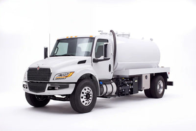 International MV 607 Gallon Steel Tank Vacuum Truck equipped with a NVE B500 pump system | Arkson Truck Co