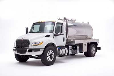 International MV 607 2000 Gallon Aluminum Tank Vacuum Truck equipped with a Battioni B1100 pump system | Arkson Truck Co